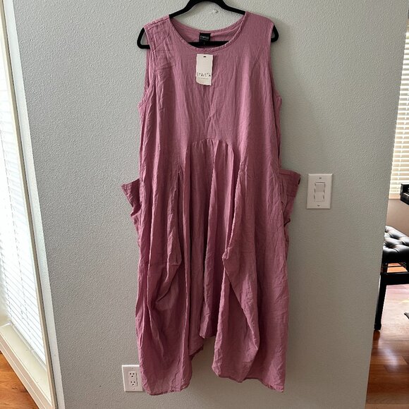 Thaluta Dresses & Skirts - NWT Thaluta Wayan Maxi Dress One Size Lagenlook Boho Pink Mauve 100% Cotton
